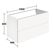 Waschbeckenunterschrank mit den Massen 1000 x 605 x 490 Millimeter