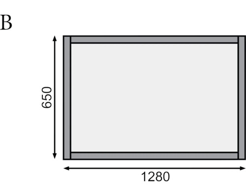 Illustration d''une fenêtre mesurant 650 sur 1280 millimètres