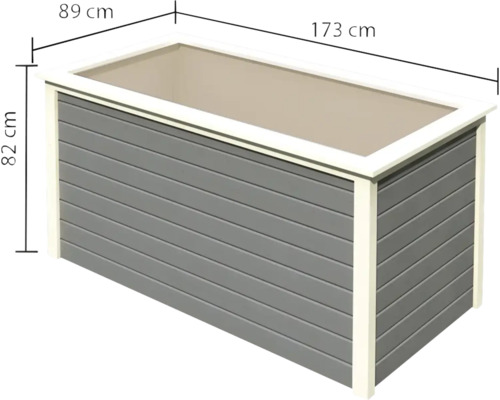 Jardinière en bois mesurant 173 sur 89 sur 82 centimètres