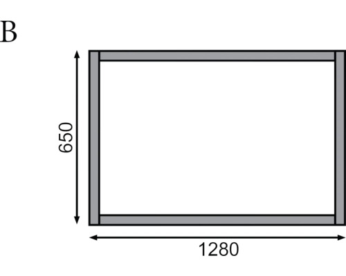 Illustration d''un cadre mesurant 1280 x 650 millimètres