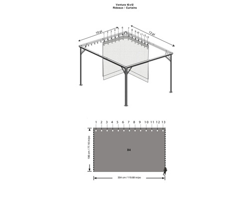 Instructions de montage des rideaux Ventura 10x12
