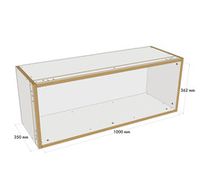 Regalrahmen mit den Massen 1000 mm Länge, 362 mm Höhe und 350 mm Tiefe