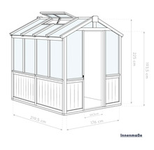 Schéma d''une serre avec indications de dimensions