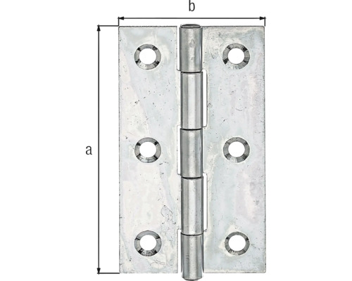 Paumelle avec les dimensions a et b