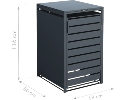 Mülltonnenbox mit den Massen 116 x 80 x 68 Zentimeter