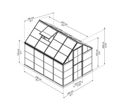 Image d''une serre avec indications de dimensions