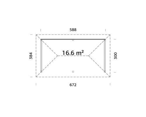 Plan avec des dimensions d''environ 588 sur 672 centimètres