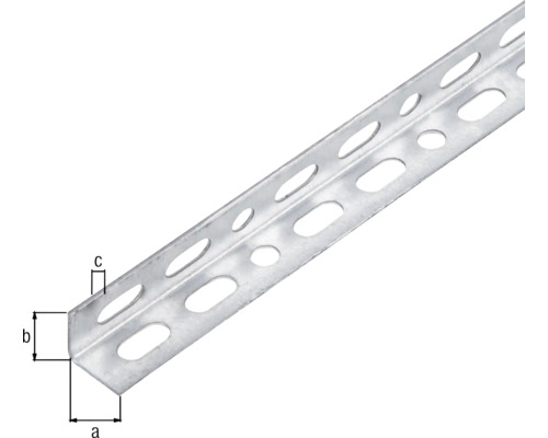 Lochwinkel aus Metall mit Massangaben