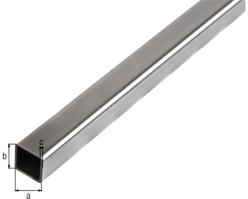 Tube en acier rectangulaire avec indications de dimensions