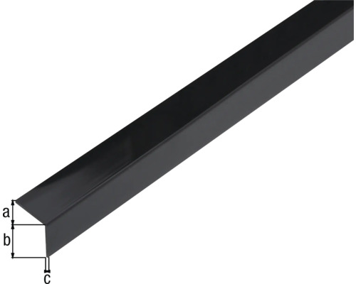 Winkelprofil aus Metall mit Massangaben