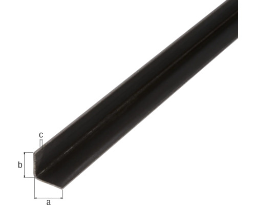 Profilé cornière en acier avec indications de dimensions