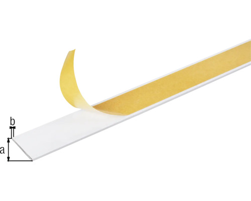 Weisses Sockelleistenprofil mit Klebestreifen