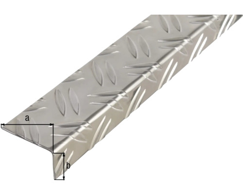 Profilé d''arrêt d''escalier en aluminium avec structure de tôle larmée