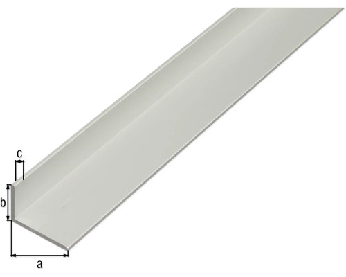 Cornière en plastique avec indications de dimensions