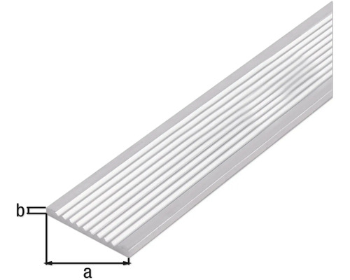 Aluminium Treppenkantenprofil mit Rillen und Massangaben