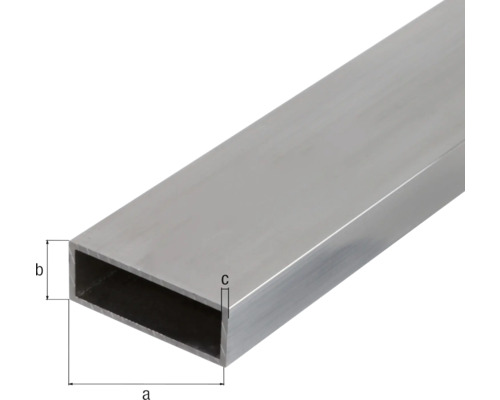Rechteckiges Aluminiumprofil mit Maßangaben