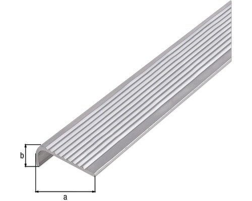Profil d''arête d''escalier en aluminium avec rainures