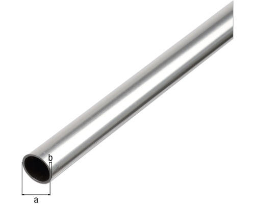 Metallrohr mit den Beschriftungen a und b zur Darstellung der Rohrdurchmesser