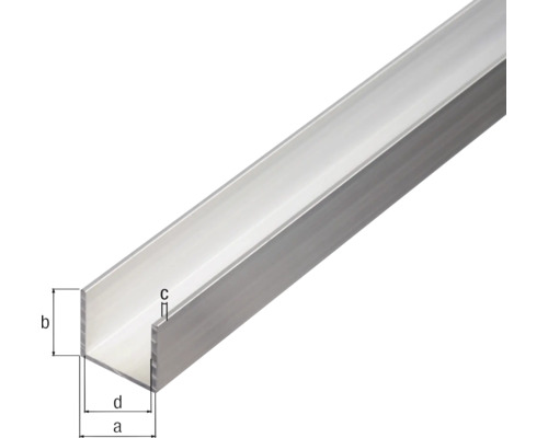 Aluminium U-Profil mit Massangaben
