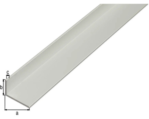 Profilé d''angle en métal avec les dimensions a, b, c