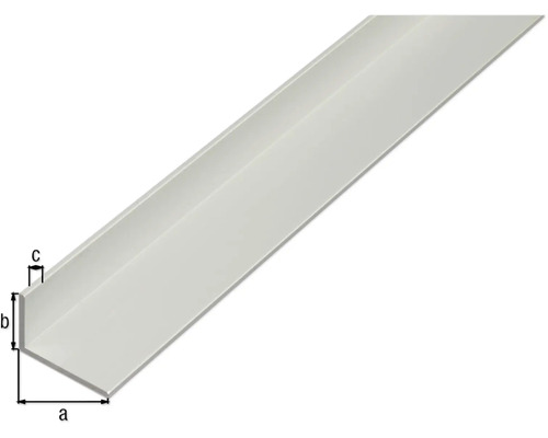 Winkelprofil aus Metall mit Massangaben