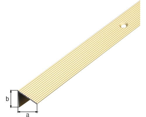 Profil d''arête d''escalier métallique avec surface rainurée et trous pré-percés