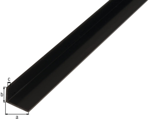 Winkelprofil aus Metall mit Massangaben