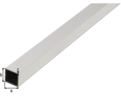 Rechteckiges Aluminiumprofil mit Maßangaben