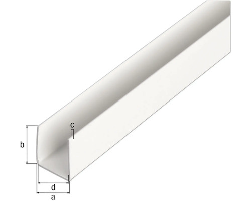 Kunststoff-Kabelschutzkanal mit Massangaben