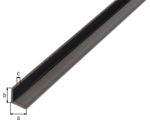 Profilé cornière en acier avec indications de dimensions