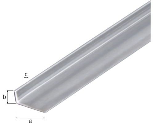 Winkelprofil mit Massangaben a, b, c