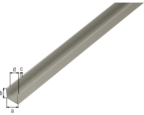 U-Profil zur Konstruktion und Befestigung mit Maßangaben