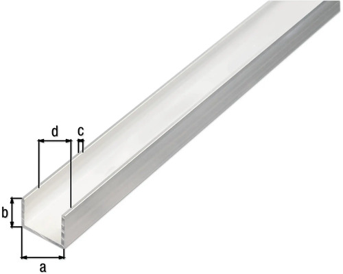 Profilé en U en aluminium avec dimensions