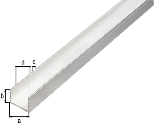 Profilé en U en aluminium avec dimensions