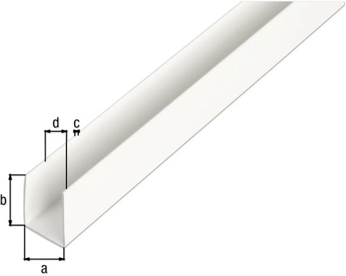 Profilé pvc blanc en u - 6,2x8,7x6,2x1,2mm 1,00m