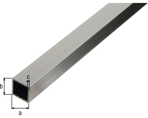 Aluminium Vierkantrohr mit Massangaben