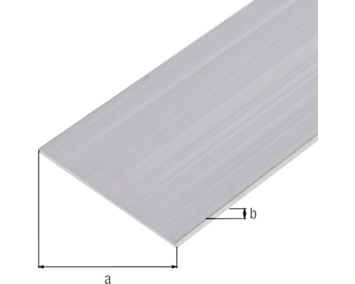 Barre plate en aluminium avec indications de dimensions