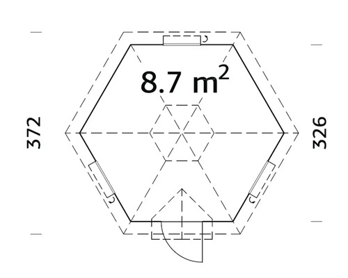 Plan d''un abri de jardin d''une surface de 8,7 mètres carrés