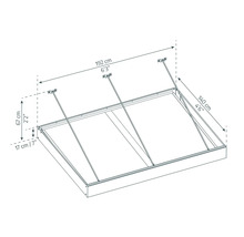 Dessin technique d''un cadre de lit mesurant 192 cm de long et 140 cm de large