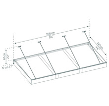 Schéma technique d''un toit de terrasse avec dimensions.