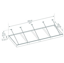 Schéma technique d''un système de couverture avec indications de dimensions