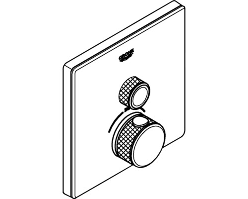 Grohe Logo. Unterputz Thermostatarmatur mit zwei Drehknöpfen