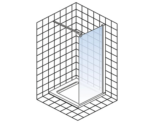 Douche à l''italienne avec paroi en verre dans une salle de bain