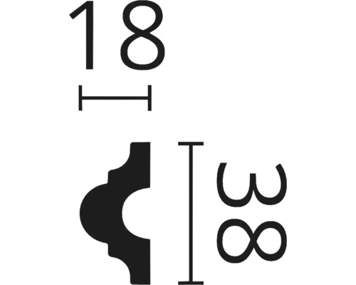 Profilleiste Maße 18x38 Millimeter