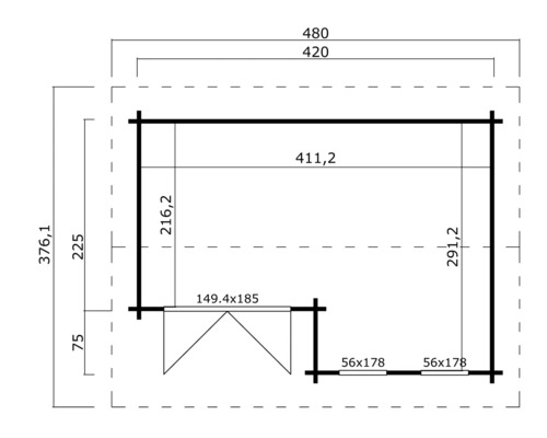 Plan d''un abri de jardin avec dimensions