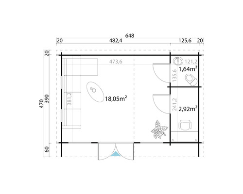 Plan d''un chalet de jardin avec dimensions et aménagement