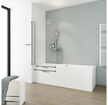 Badewannenaufsatz 1-teilig SCHULTE Komfort 80 x 140 cm Klarglas Profilfarbe aluminium D1650-EKS 01 50 140