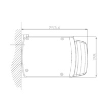 Dessin technique d''une armoire de toilette avec dimensions.