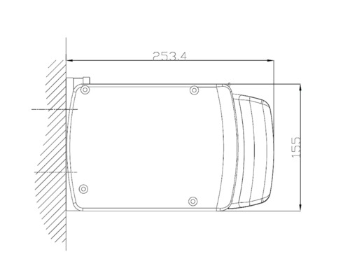 Dessin technique d''une armoire de toilette avec dimensions.