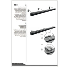 Instructions pour la fixation d''un store cassette avec supports et loquets de verrouillage